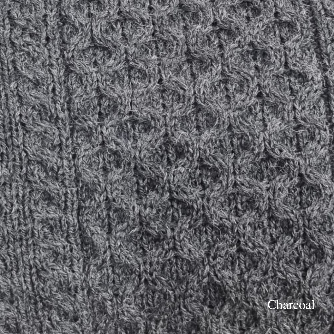 Light Aran Crew Neck Sweater – Charcoal