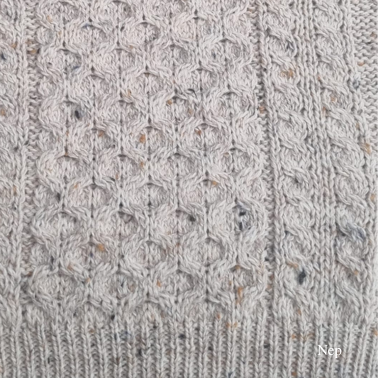 Light Aran Crew Neck Sweater – Oatmeal Nep