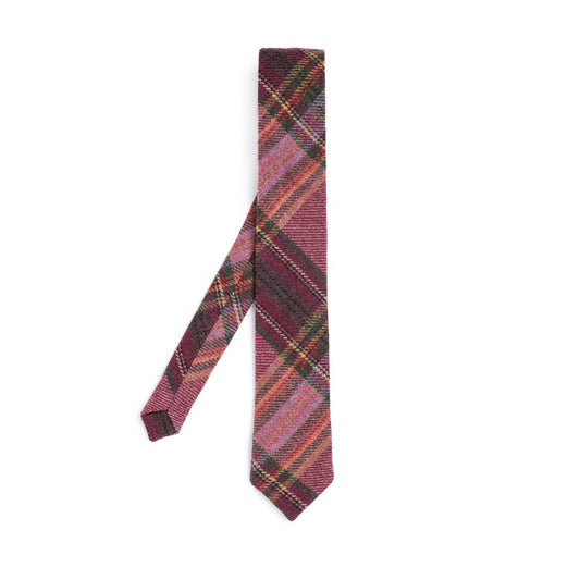 Orwell and Browne Tie Checkered Damson