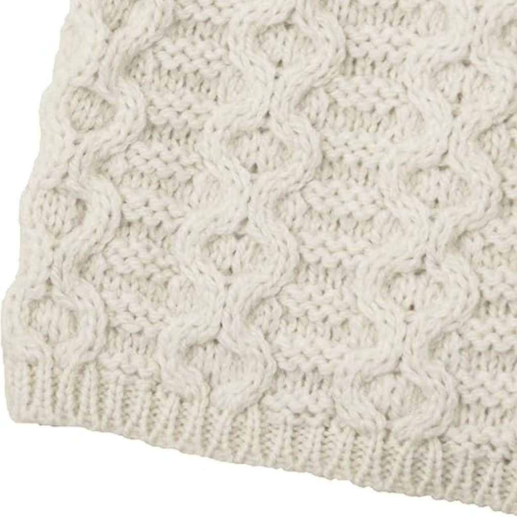 Celtic Cable Aran Hoodie Natural Celtic Cable Stitch - The Donegal Shop