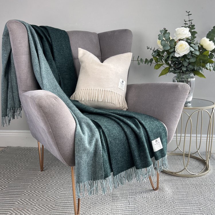 McNutt Pure New Wool Throw Conifer