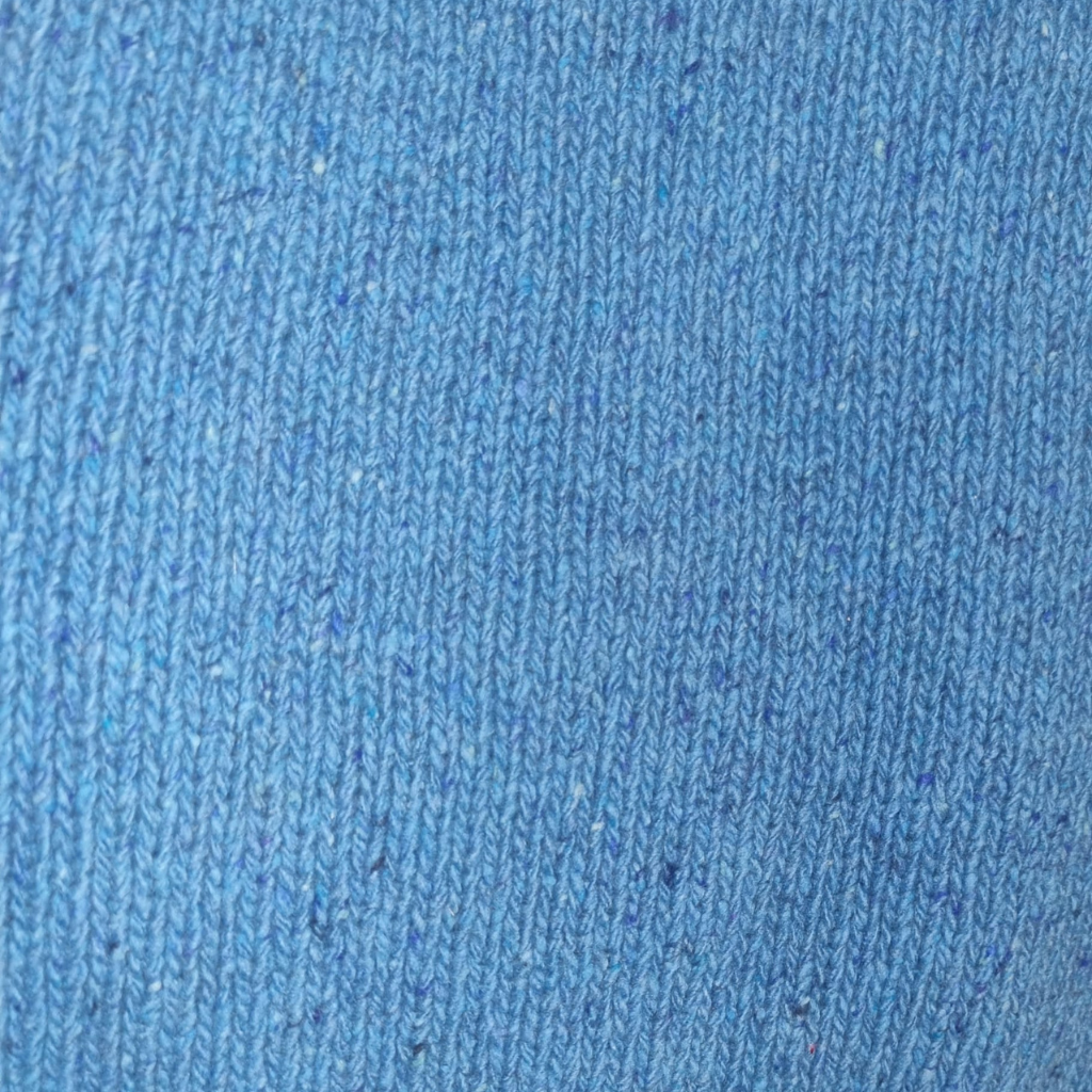 Slaney Crew Neck Sweater – Forget-me-not Blue – Close-up texture view