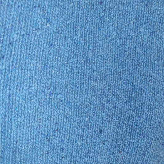 Slaney Crew Neck Sweater – Forget-me-not Blue – Close-up texture view