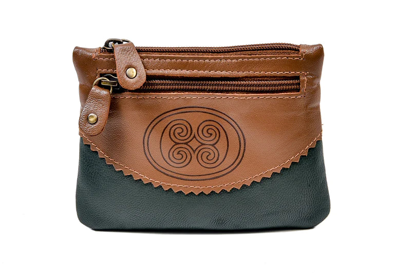 Irish Leather Three Zip Purse