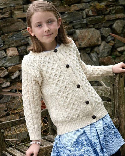 Aran Kids Cardigan natural