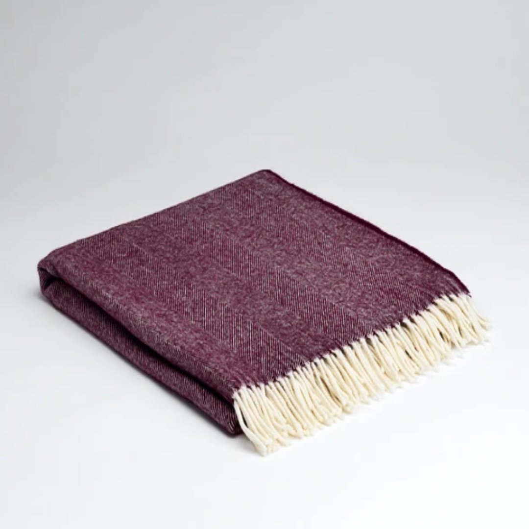 McNutt Burgandy Lambswool Throw