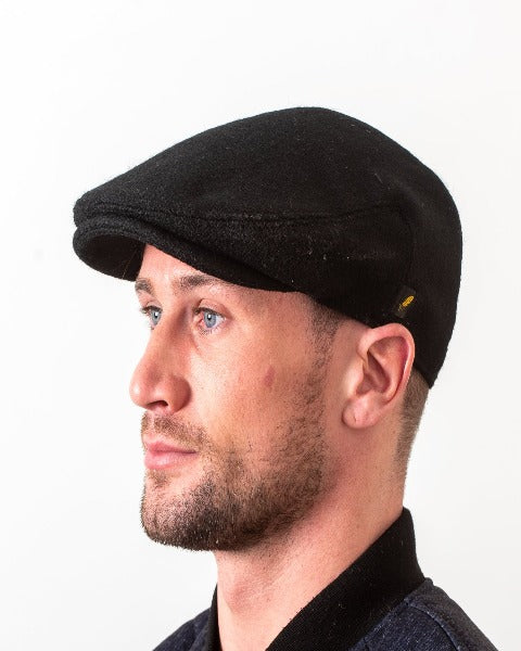 Hatman Black Flat Cap