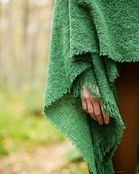 Ruana Lambswool Cape made by Kerry Woolen Mills in Emerald Green