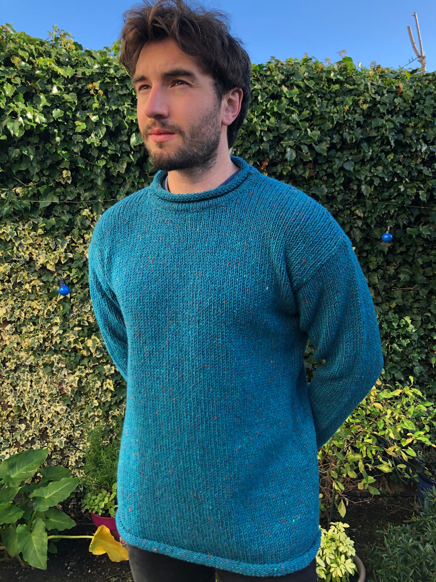 Turquoise Aran Sweater