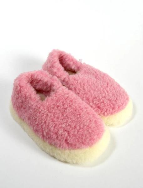 Pink Merino Wool Slippers