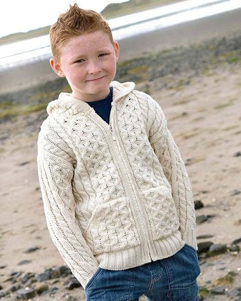 Aran Kids Hoody Natural