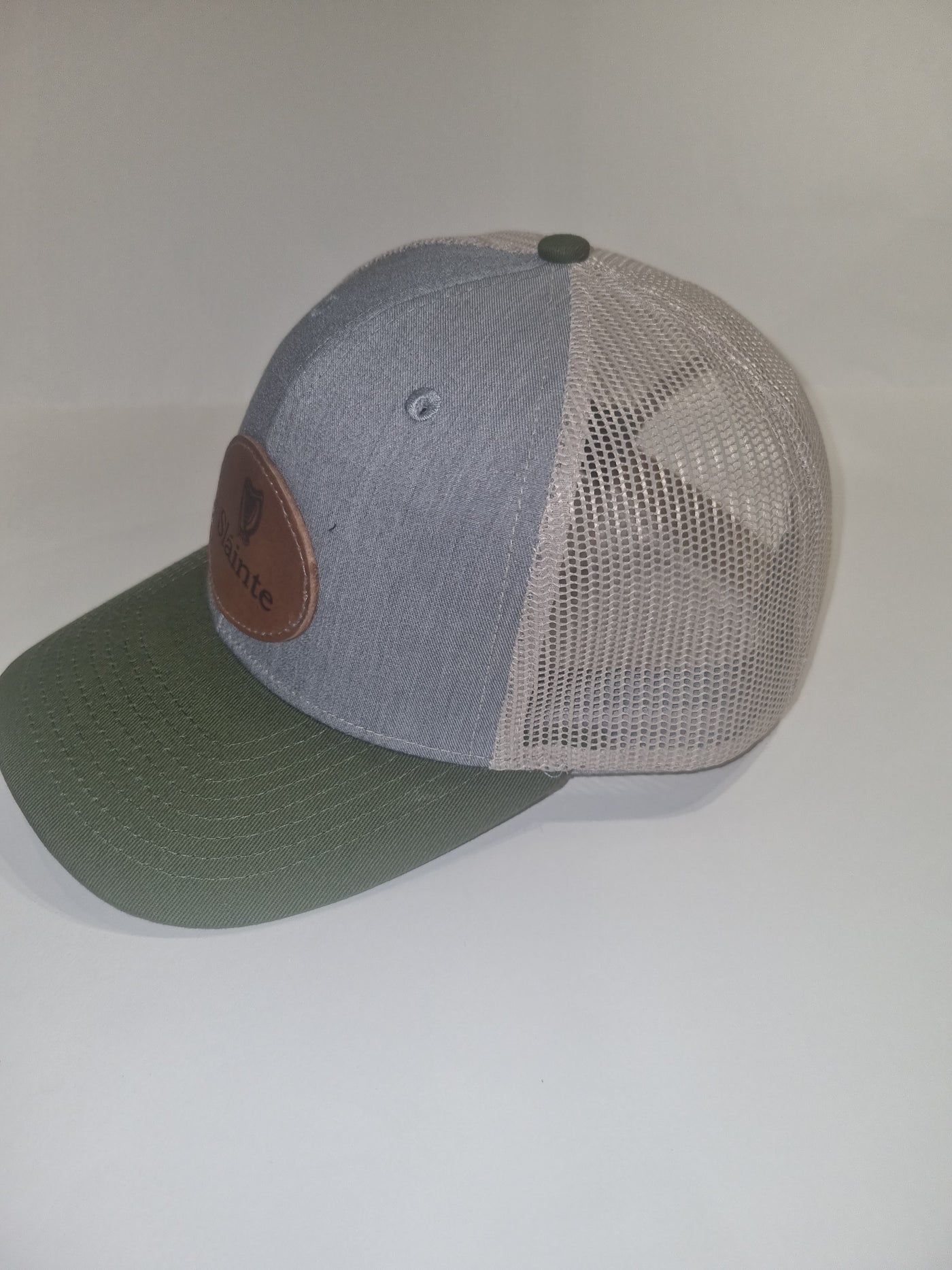 Irish Trucker Cap with Irish Leather