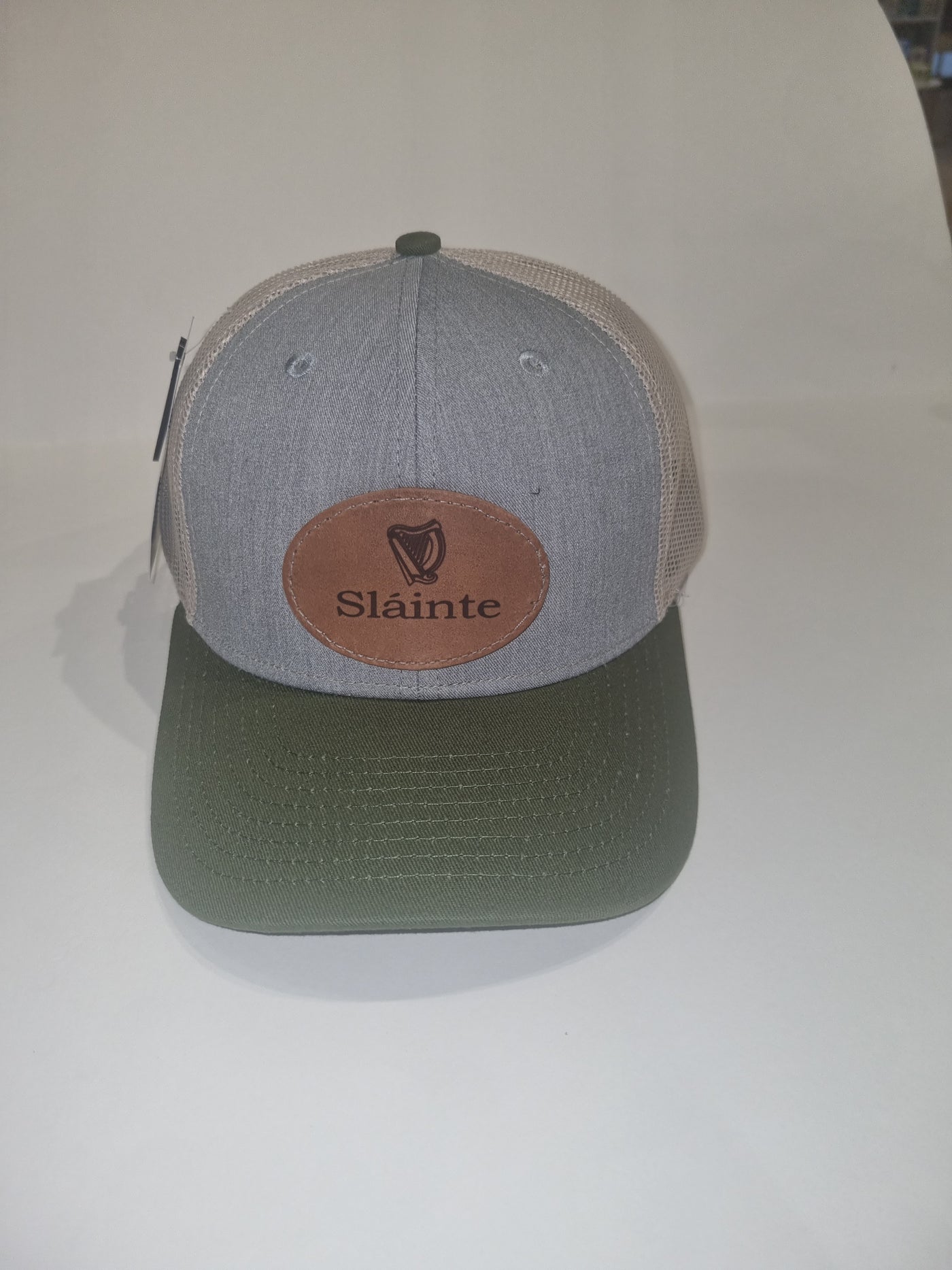 Irish Trucker Cap with Irish Leather