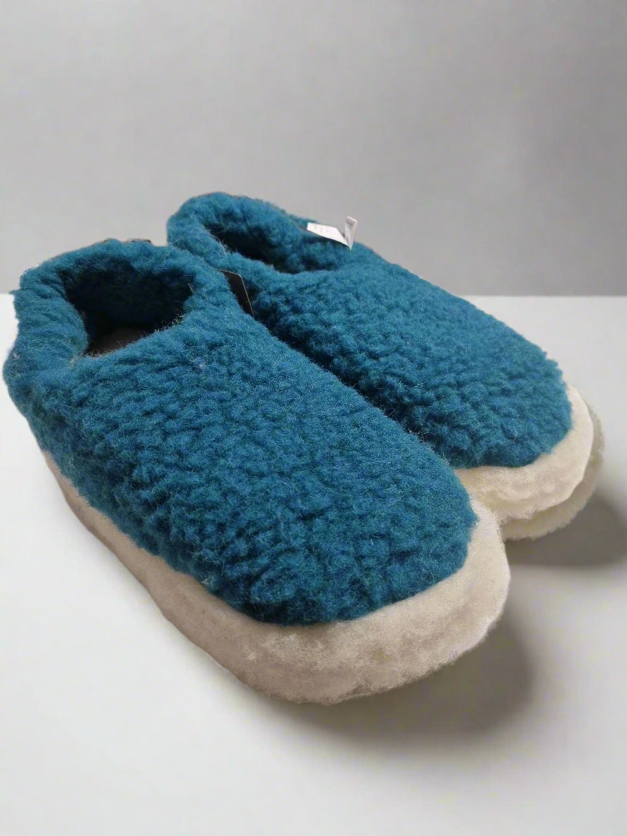 Merino Wool Slippers Turquoise