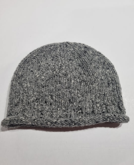 Donegal Merino Wool Beanie Light Grey