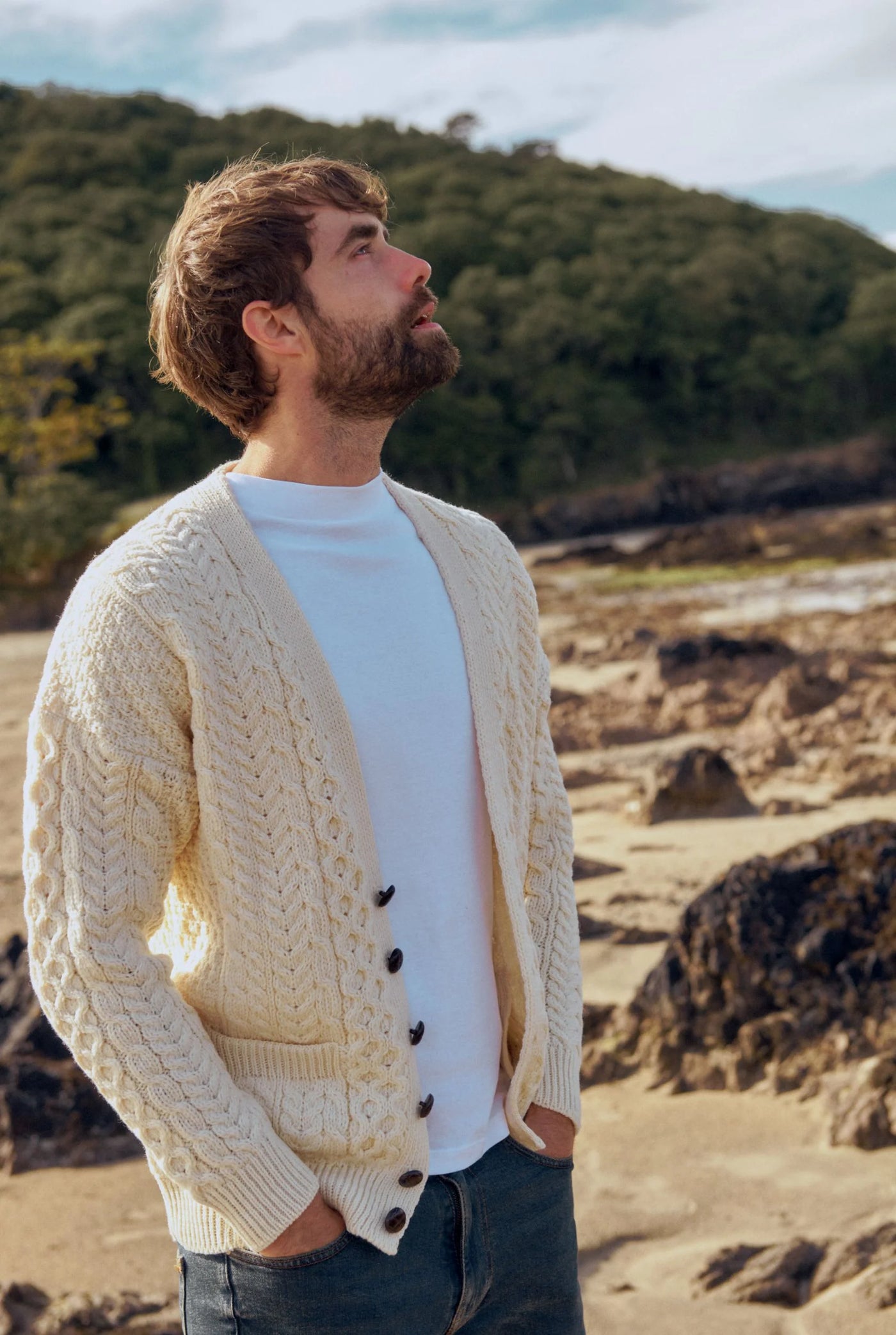 Clare Island Mens Aran Cardigan