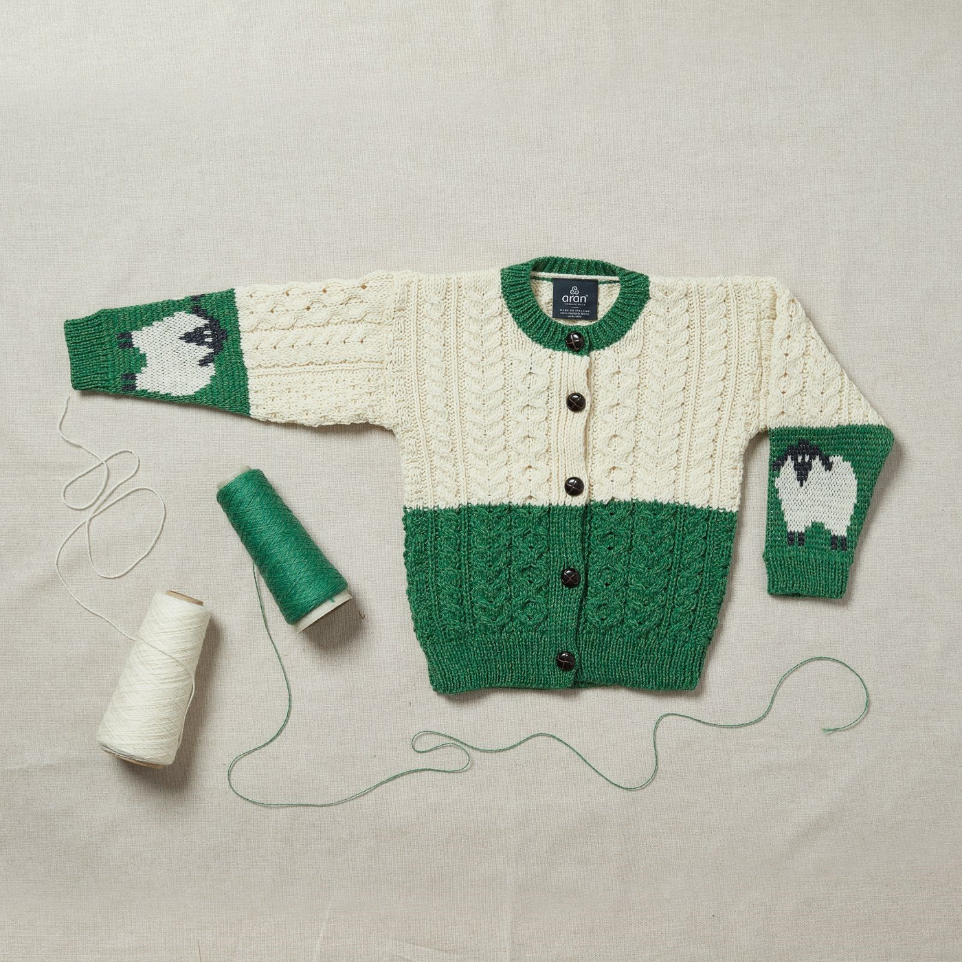 Childrens Button Cardigan with Sheep