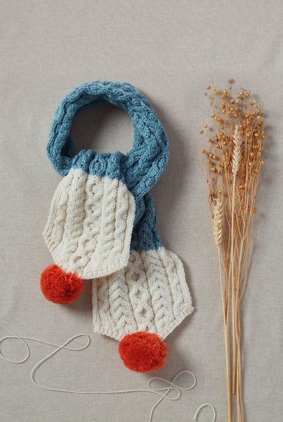 Kids Aran Tricolour Scarf
