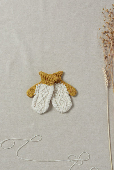 Aran Tricolour Merino Wool Mitts