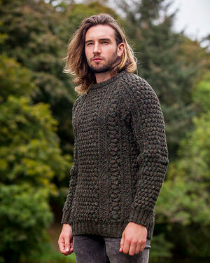 Irish handloomed sweater green