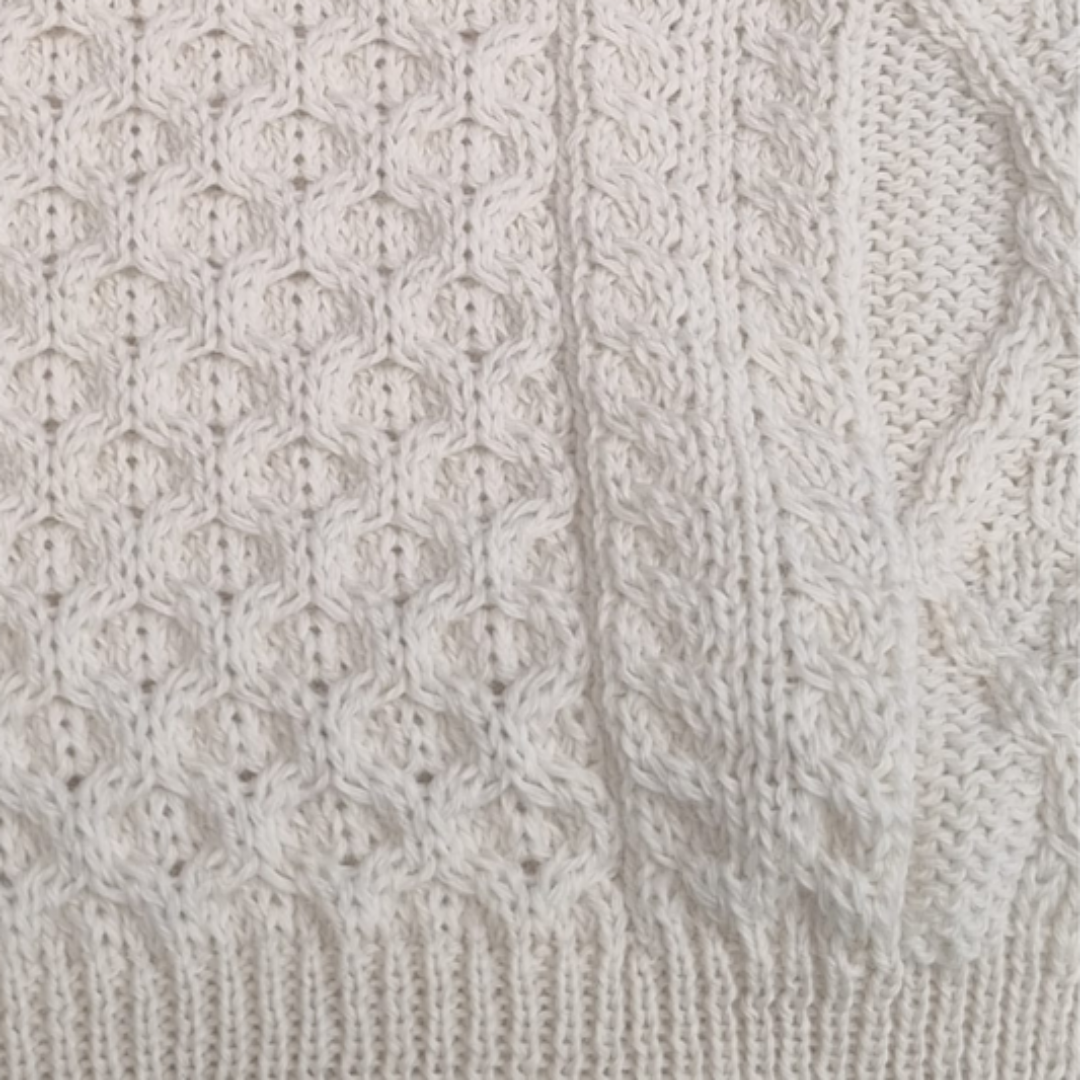 Light Aran Crew Neck Sweater – Natural