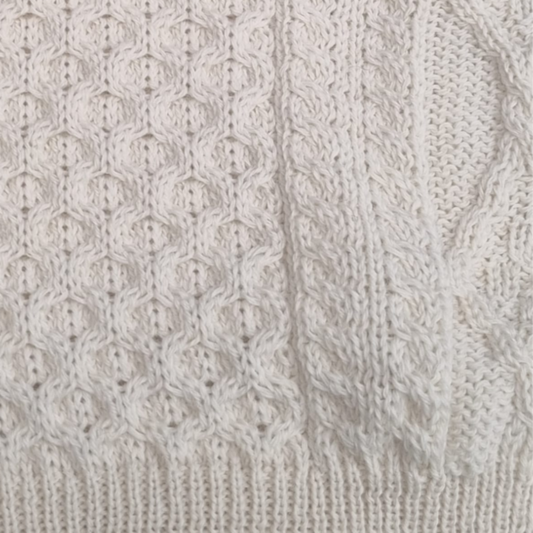 Light Aran Crew Neck Sweater – Natural