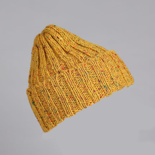 Donegal Wool Beanies Mustard Fleck
