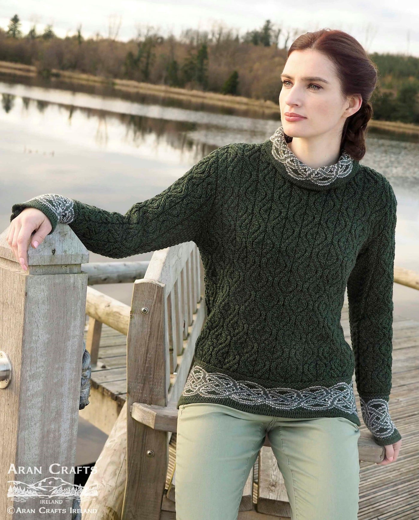 Jacquard Cowl Neck Sweater