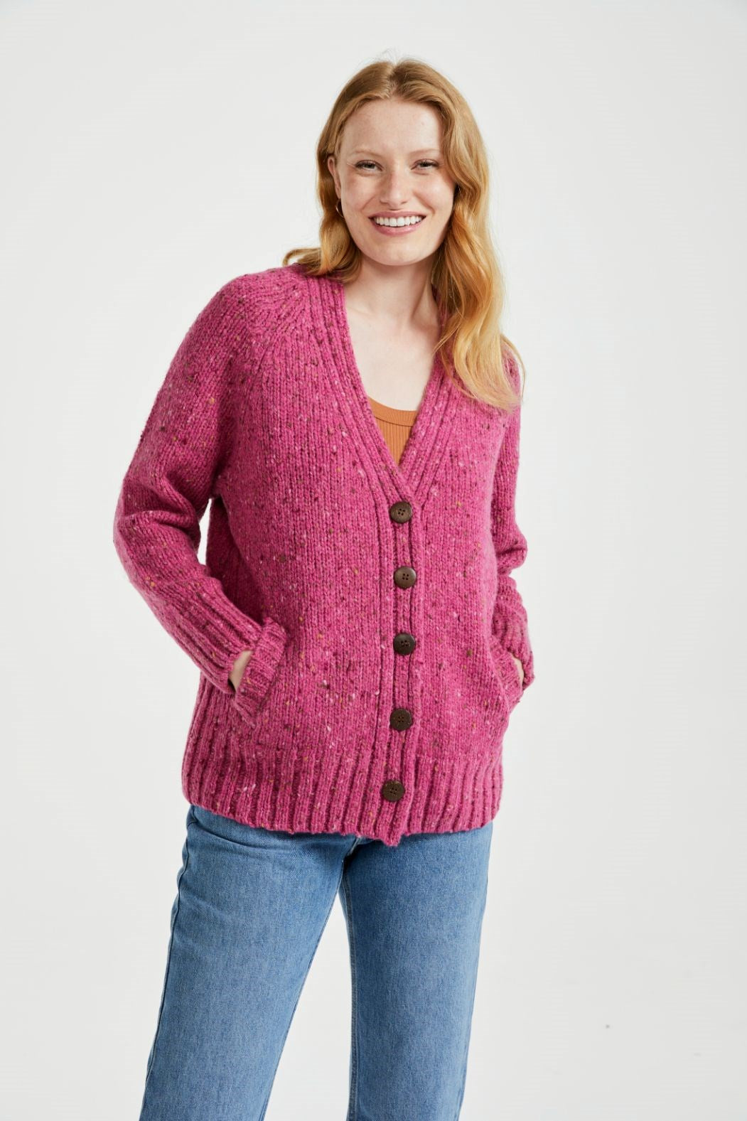 The Donegal Wool Ladies Tweed Cardigan