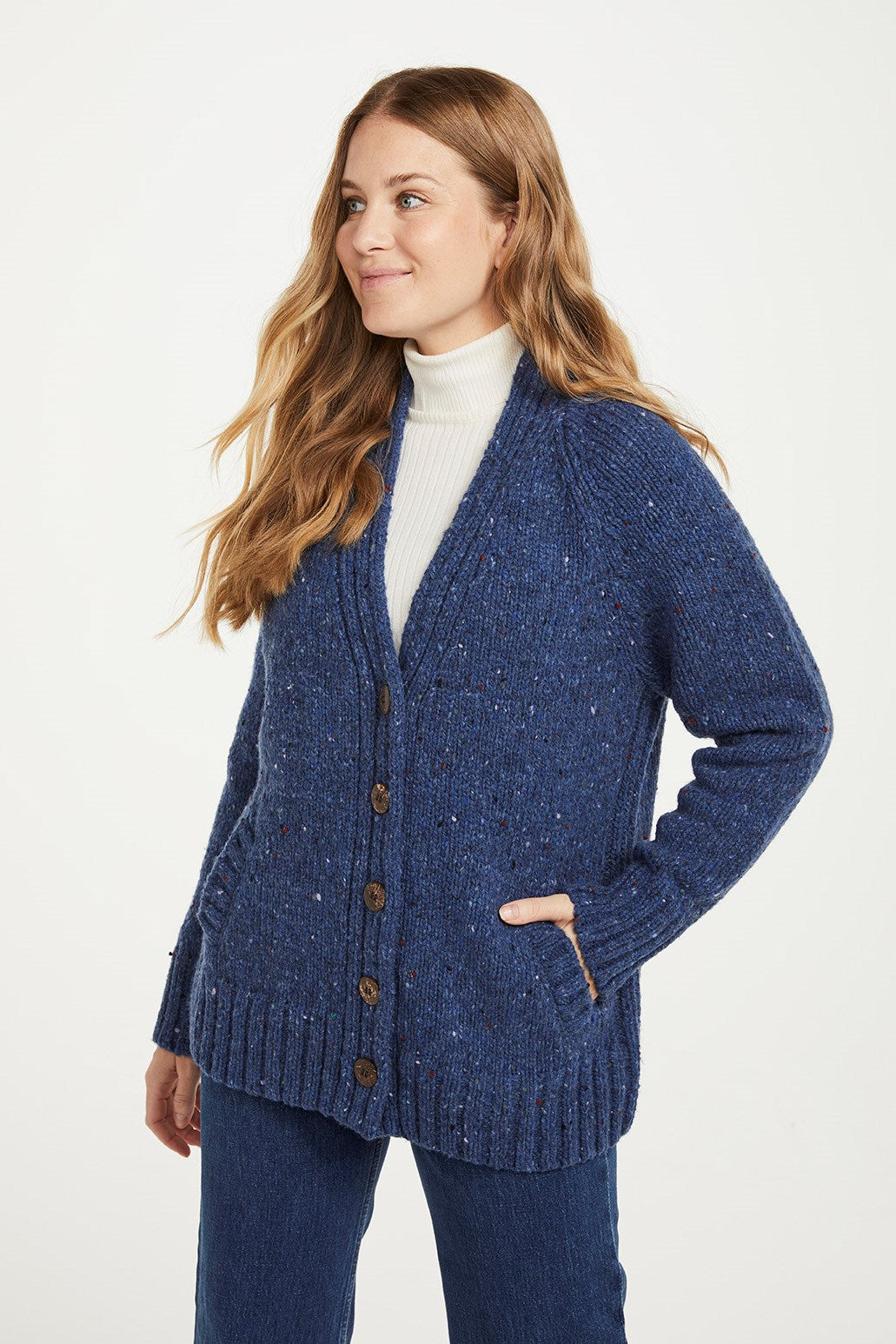 The Donegal Wool Ladies Tweed Cardigan