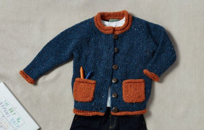 Aran Woollen Mills Childrens Roll Neck Cardigan