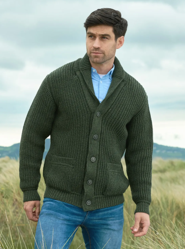 Merino Mens Shawl Cardigan
