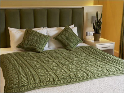 Two Tone Aran Plated Throw