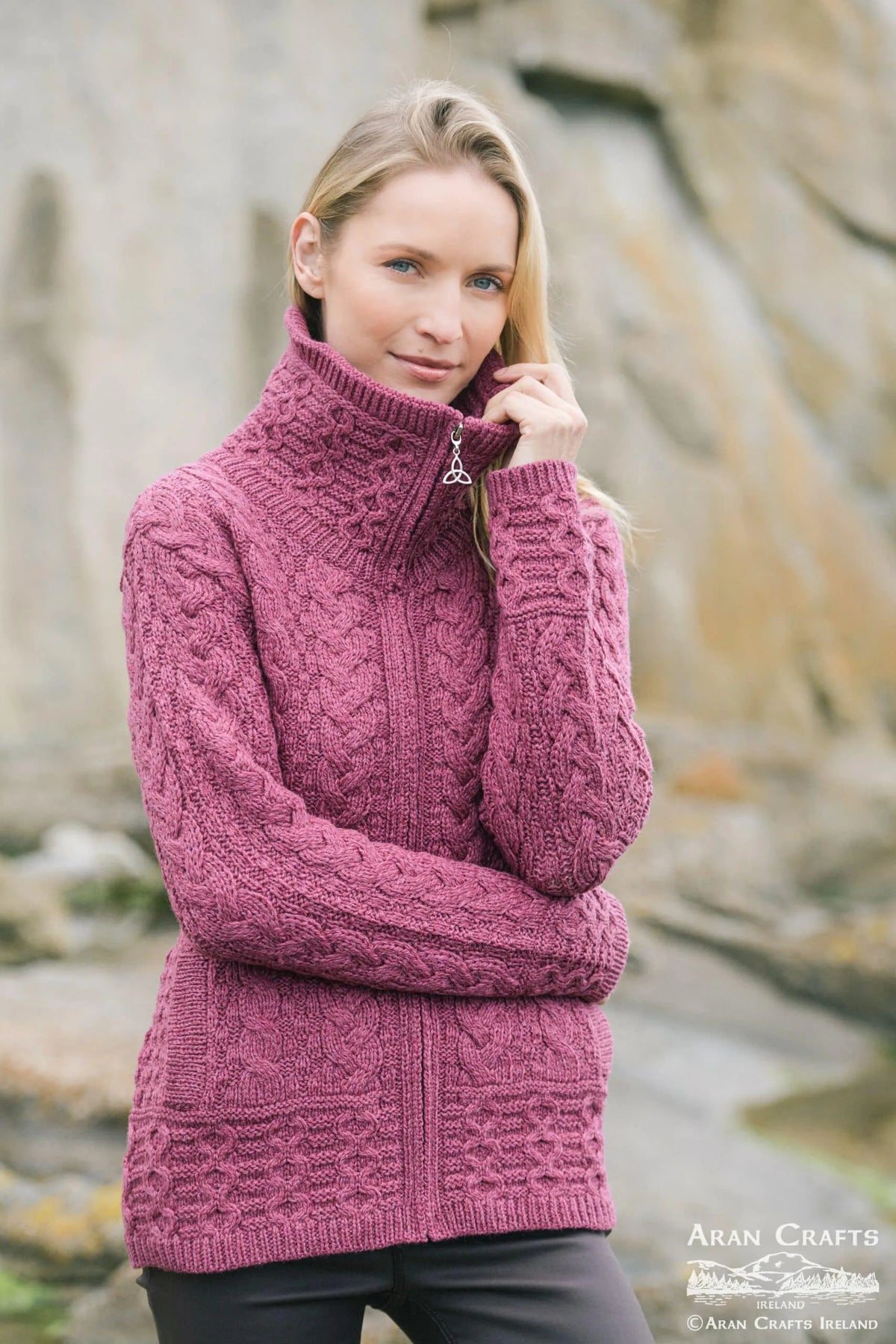 Double Collar Zip Cardigan