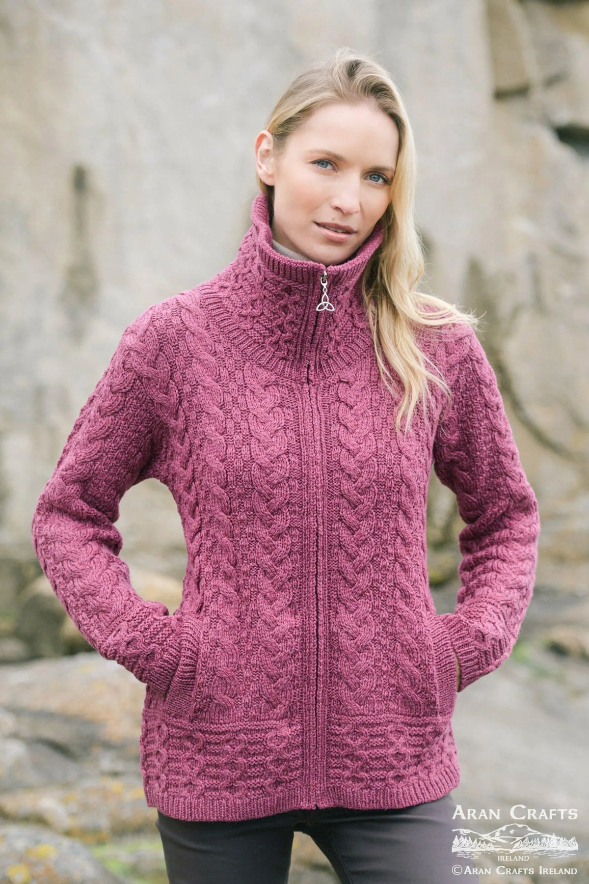 Double Collar Zip Cardigan