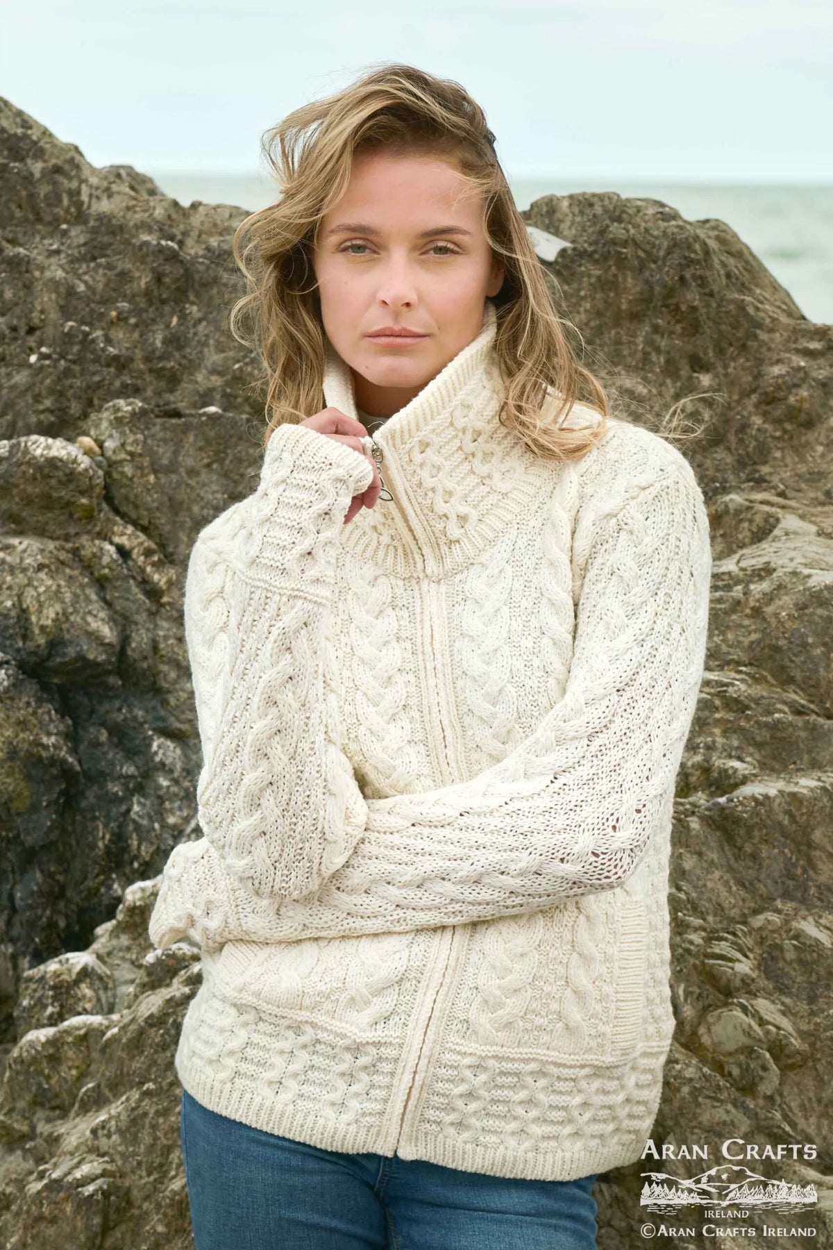 Double Collar Zip Cardigan