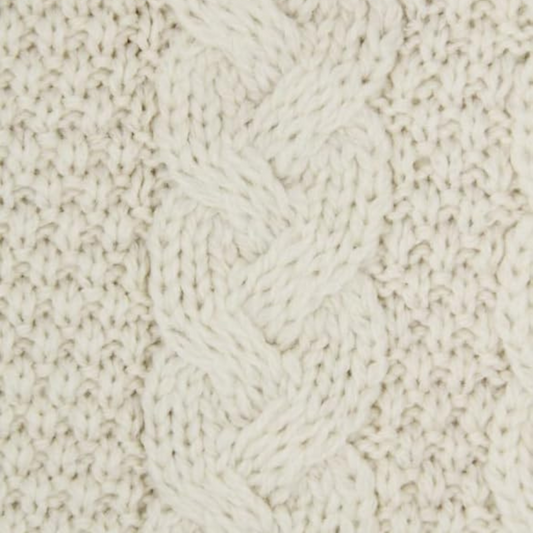 Close Up Celtic Cable Aran Hoodie Natural Stitch - The Donegal Shop