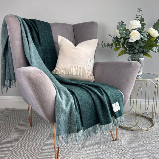 McNutt Pure New Wool Throw Conifer