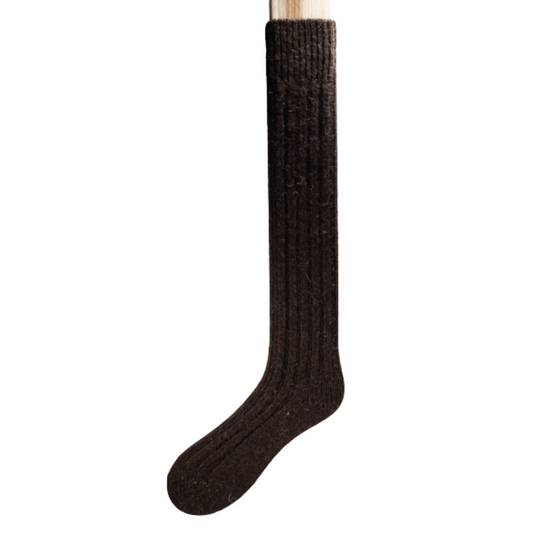 Long Jacob’s Sheep Wool Socks – Mix Brown front view