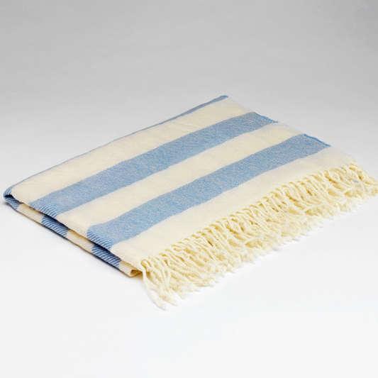 McNutt’s Whispering Blue Baby Blanket in soft blue Merino lambswool