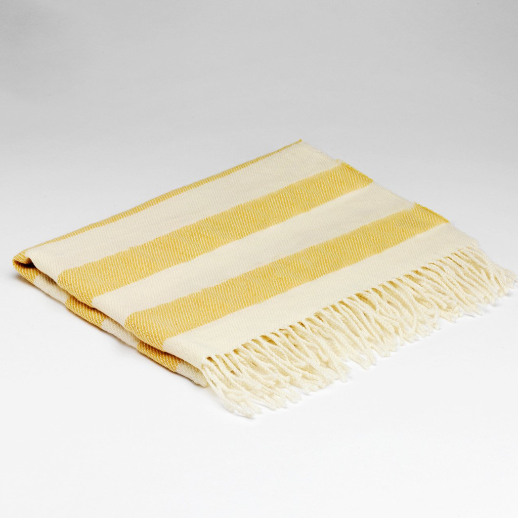McNutt’s Whispering Lemon Baby Blanket in soft lemon yellow wool