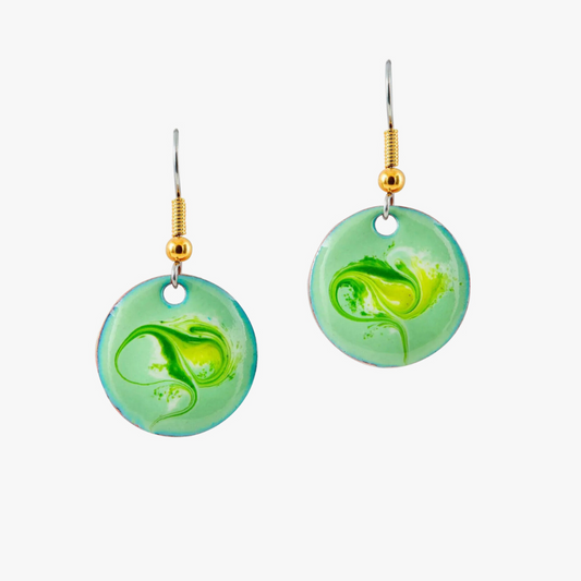 Strandhill Pistachio Green Drop Earrings hand-crafted in Ireland