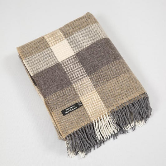 Denim Cream and Grey Wool Throw