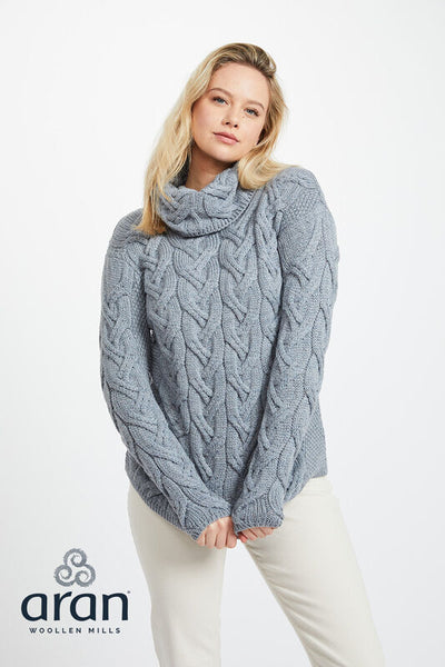 Aran Rolled Neck Supersoft Sweater