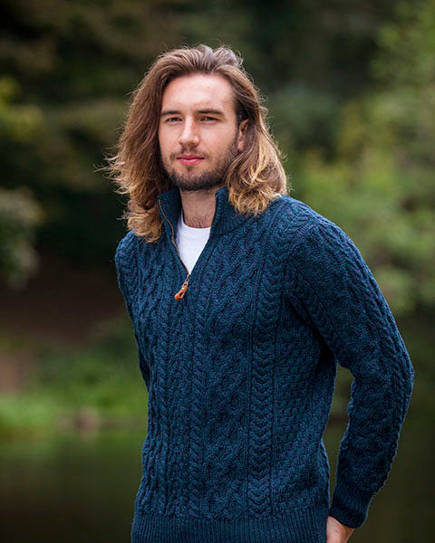 Half Zip Aran Sweater