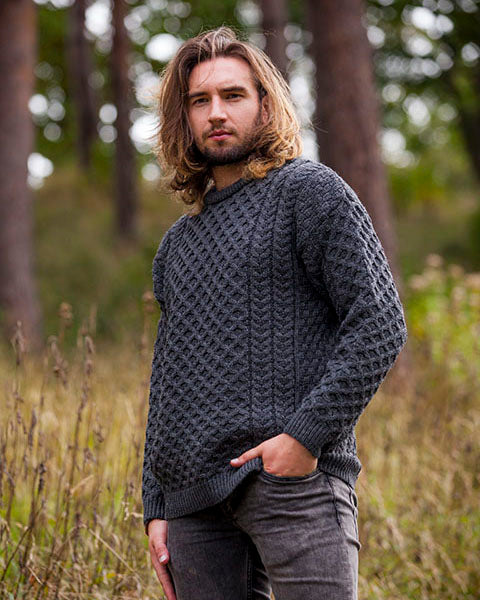 Charcoal Aran Sweater