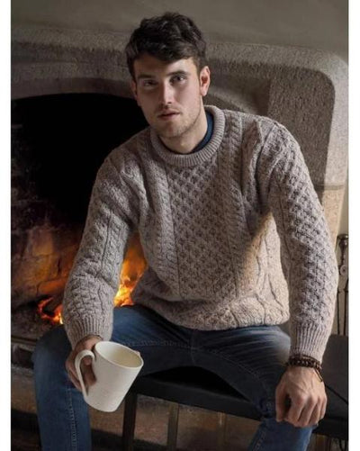 Mens Aran Sweater Natural