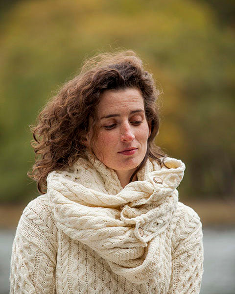 Aran Merino Wool Infinity Scarf