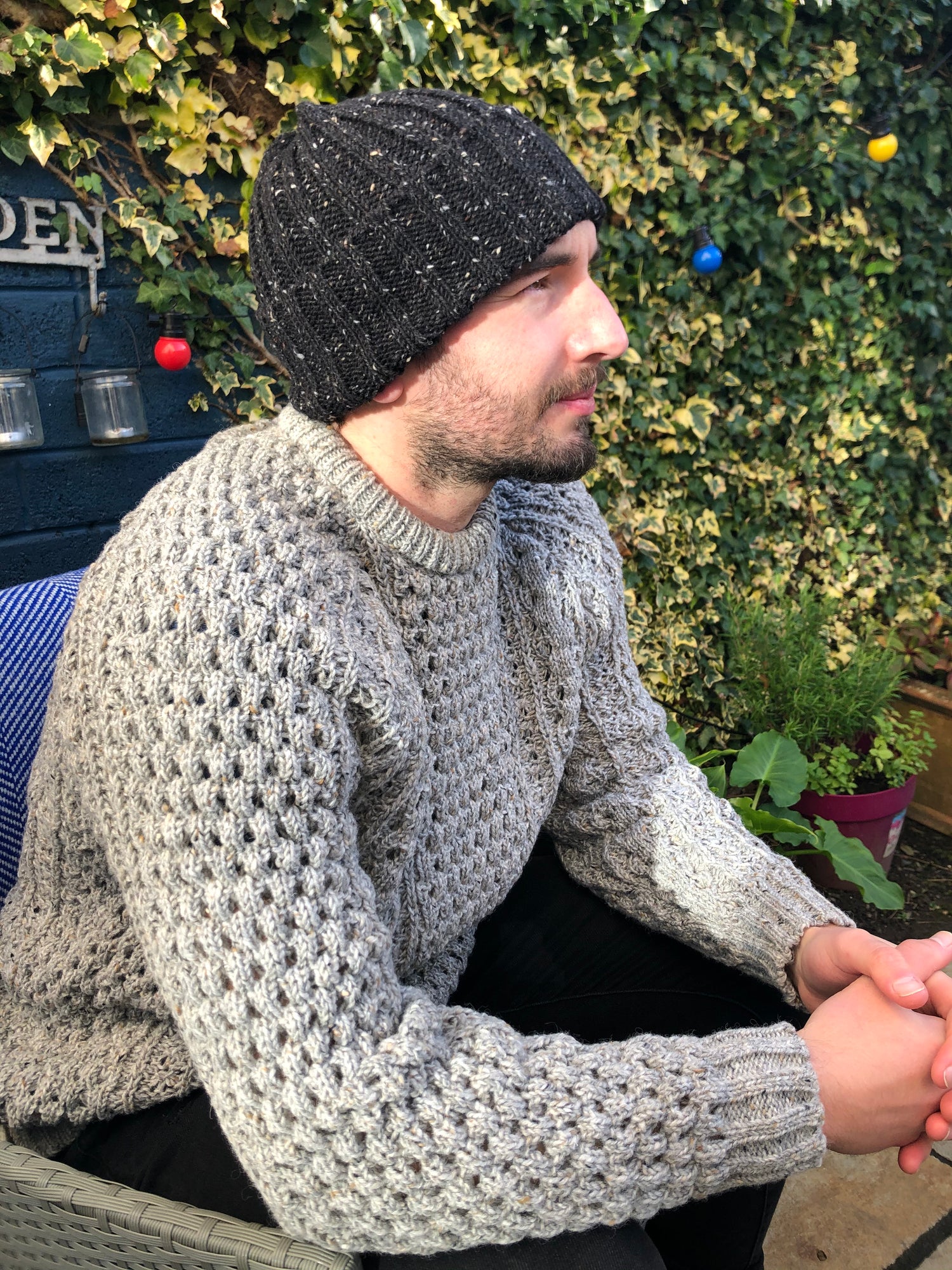 Black Wool Beanie Hat