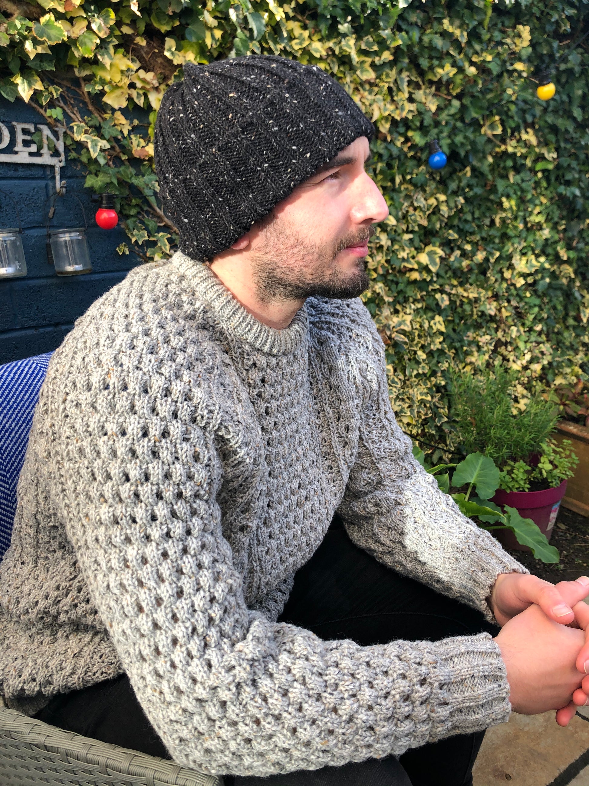 Black Wool Beanie Hat